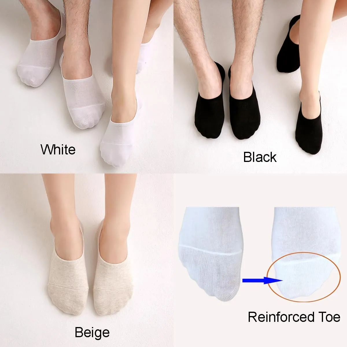 No Show Liner Socks Comfort Fit Durable Low Cut Non-Slip