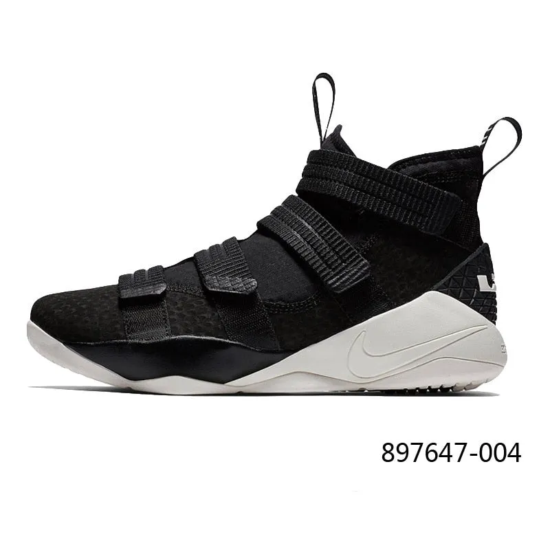 Original Authentic Nike LEBRON SOLDIER 11 Men Basketball Shoes Medium Cut Sports outdoor Sneakers 2018 New Arrival 897647-004