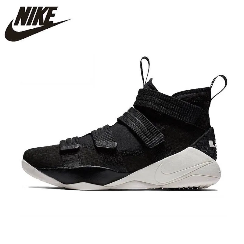 Original Authentic Nike LEBRON SOLDIER 11 Men Basketball Shoes Medium Cut Sports outdoor Sneakers 2018 New Arrival 897647-004