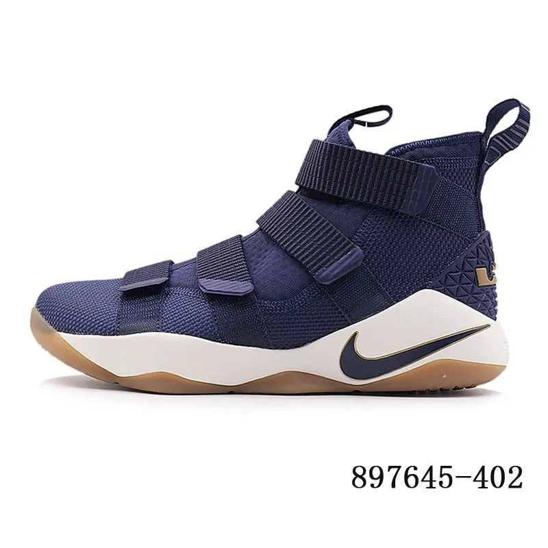 Original Authentic Nike LEBRON SOLDIER 11 Men Basketball Shoes Medium Cut Sports outdoor Sneakers 2018 New Arrival 897647-004