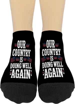 Our Countrys Is Doing Wells Again Women Crew Socks Athletic Socks for Womens