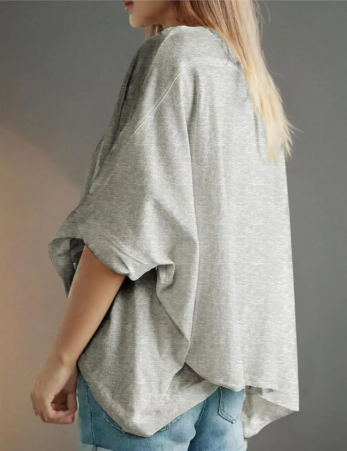 Oversized Tshirts for Women Short Batwing Sleeve Crewneck Summer Tee Tops