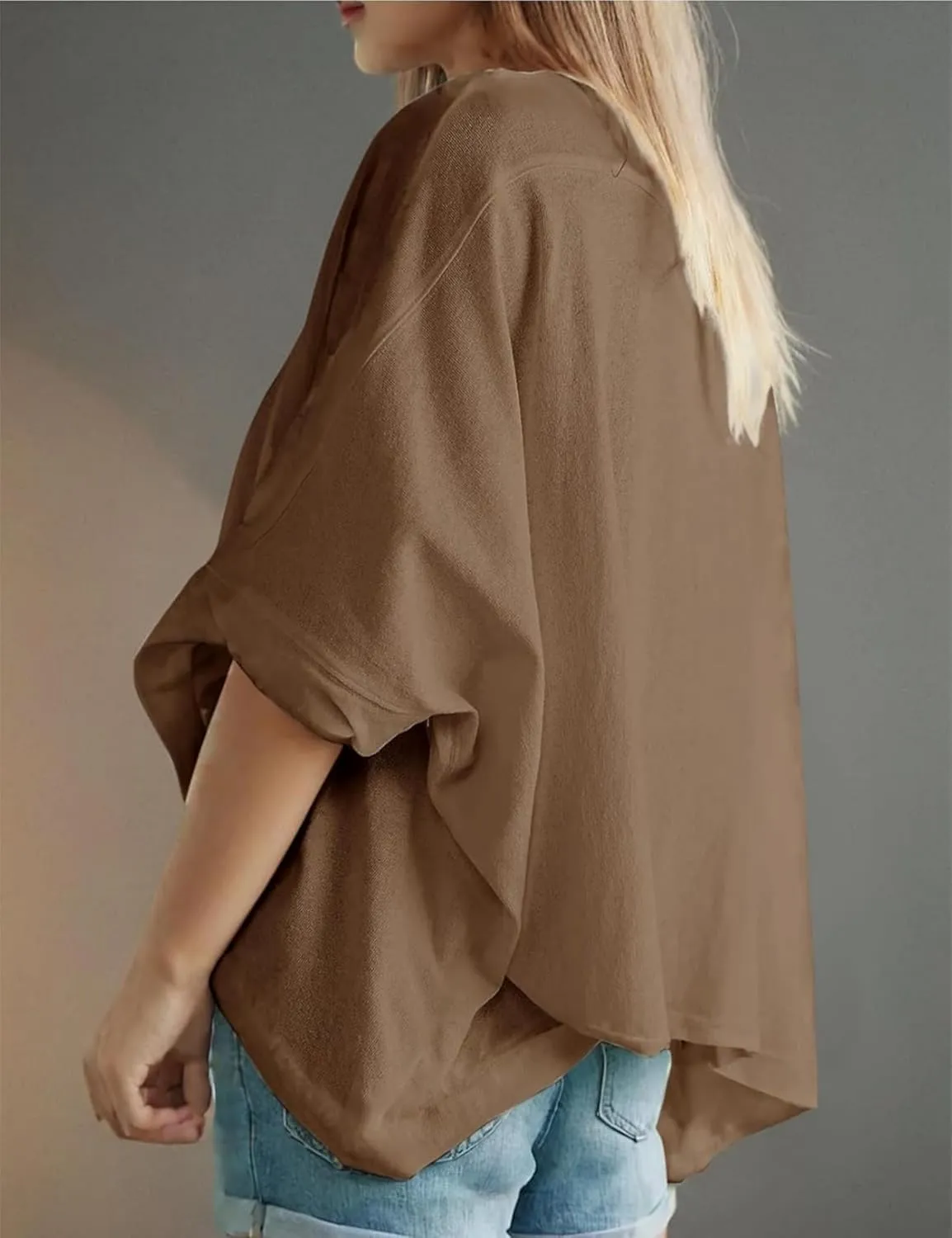 Oversized Tshirts for Women Short Batwing Sleeve Crewneck Summer Tee Tops