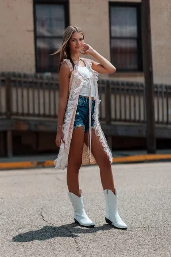 Peach Lace Vest - Lulu