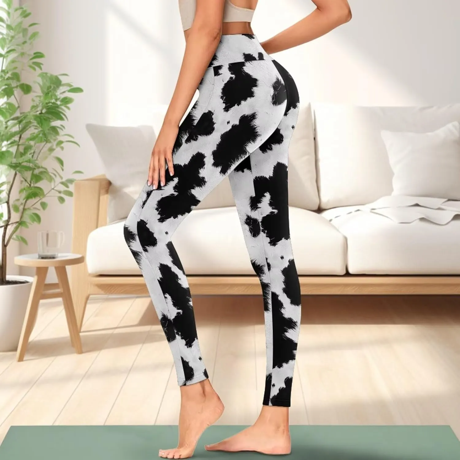POLERO Womens Leggings Cute Yoga Pants with Pockets Tummy Control Casual High Waist Leggings XS-3XL