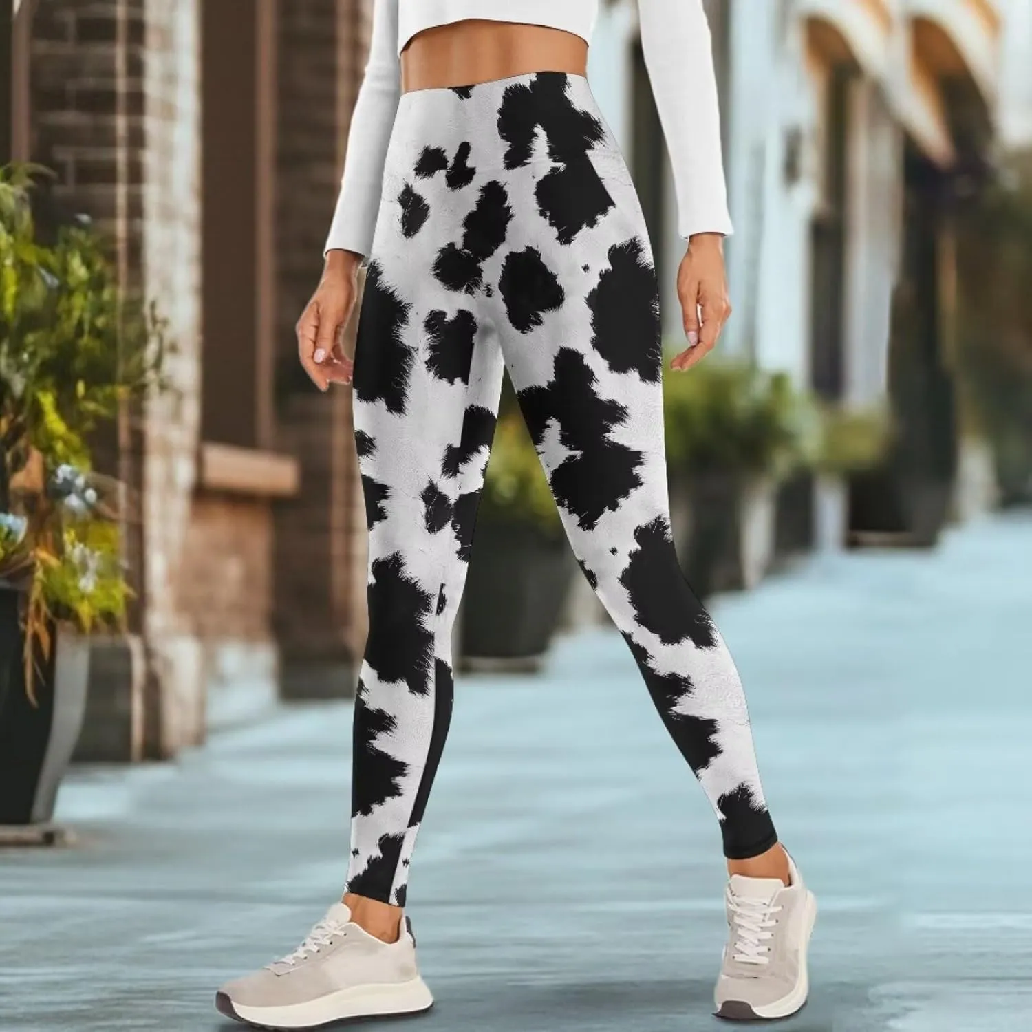 POLERO Womens Leggings Cute Yoga Pants with Pockets Tummy Control Casual High Waist Leggings XS-3XL