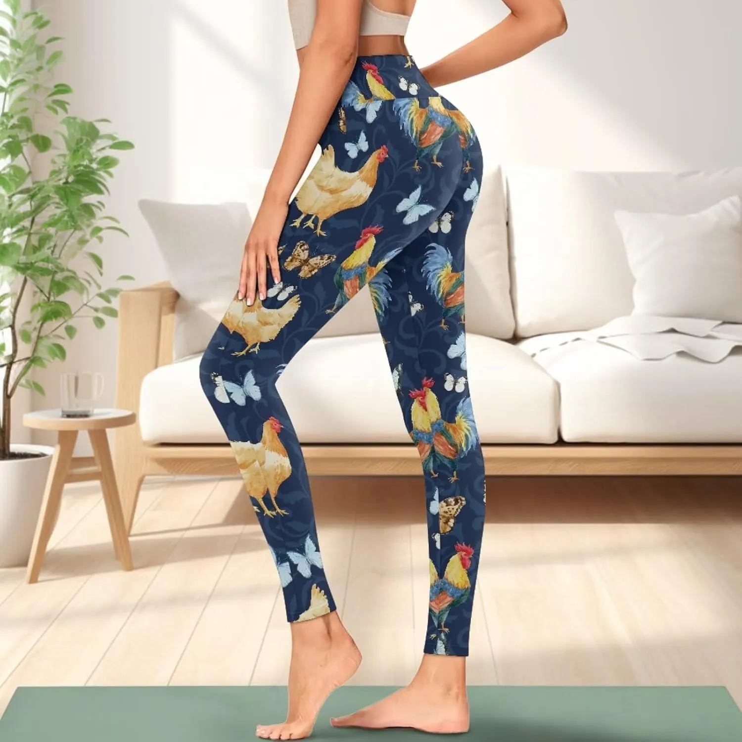 POLERO Womens Leggings Cute Yoga Pants with Pockets Tummy Control Casual High Waist Leggings XS-3XL