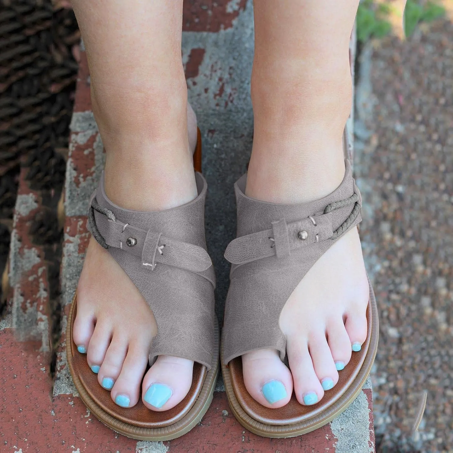 Sandals for Women Orthotic Arch Support Lightweight Yoga Mat Thong Flat Soft Bottom Flip Flops Cushion Open Toe Breathable