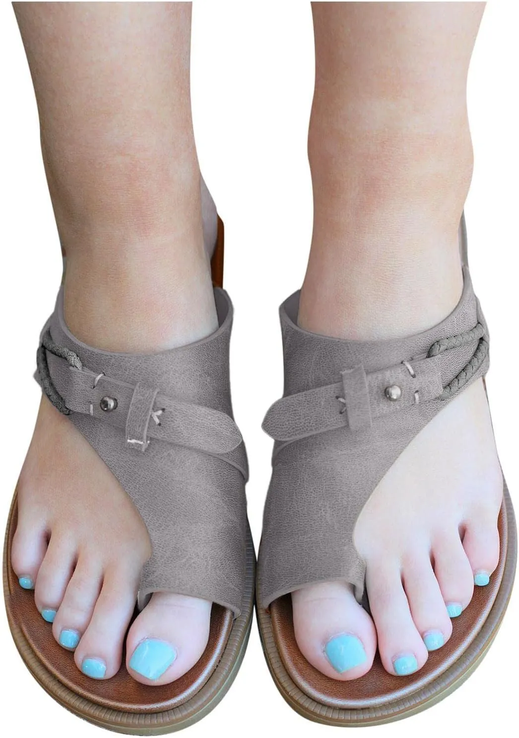 Sandals for Women Orthotic Arch Support Lightweight Yoga Mat Thong Flat Soft Bottom Flip Flops Cushion Open Toe Breathable