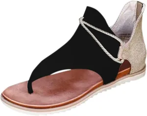 Sandals for Women Platform,Gladiator Sandals Flat Summer Beach Sandals Strappy Lace Up Open Toe Knee High Flat Sandal