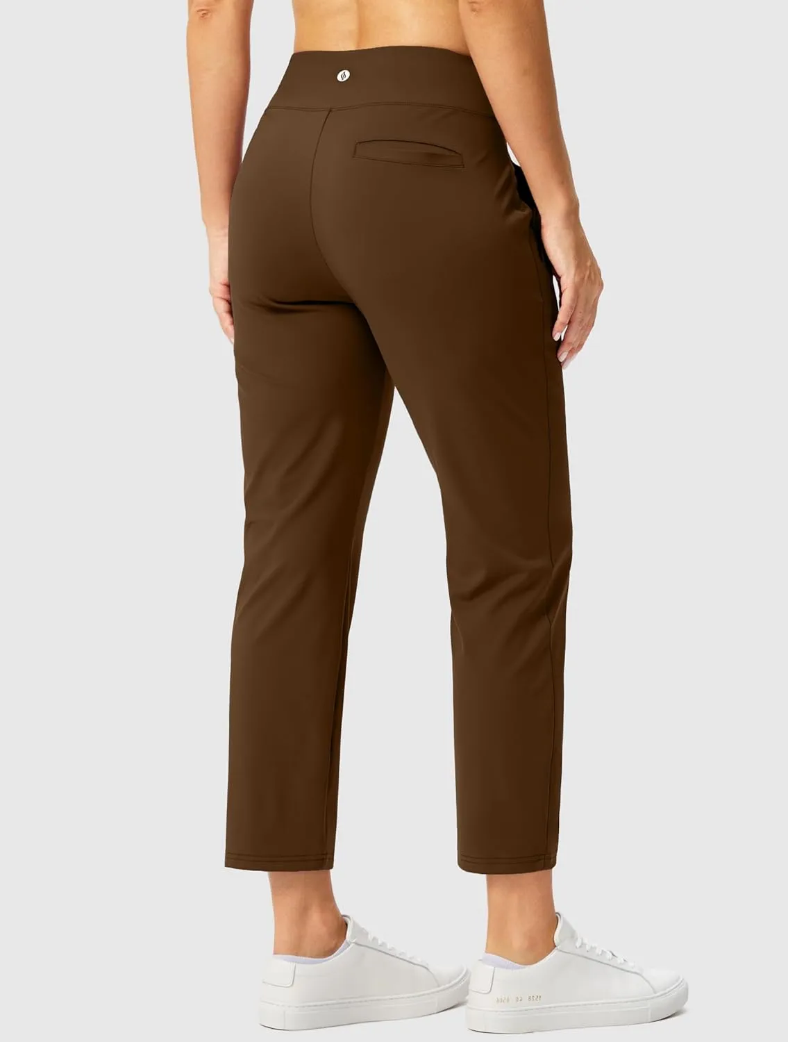 SANTINY Women's Pants with 3 Pockets 7/8 High Waisted Stretch Ankle Pants for Women Golf Casual Travel Athletic Work