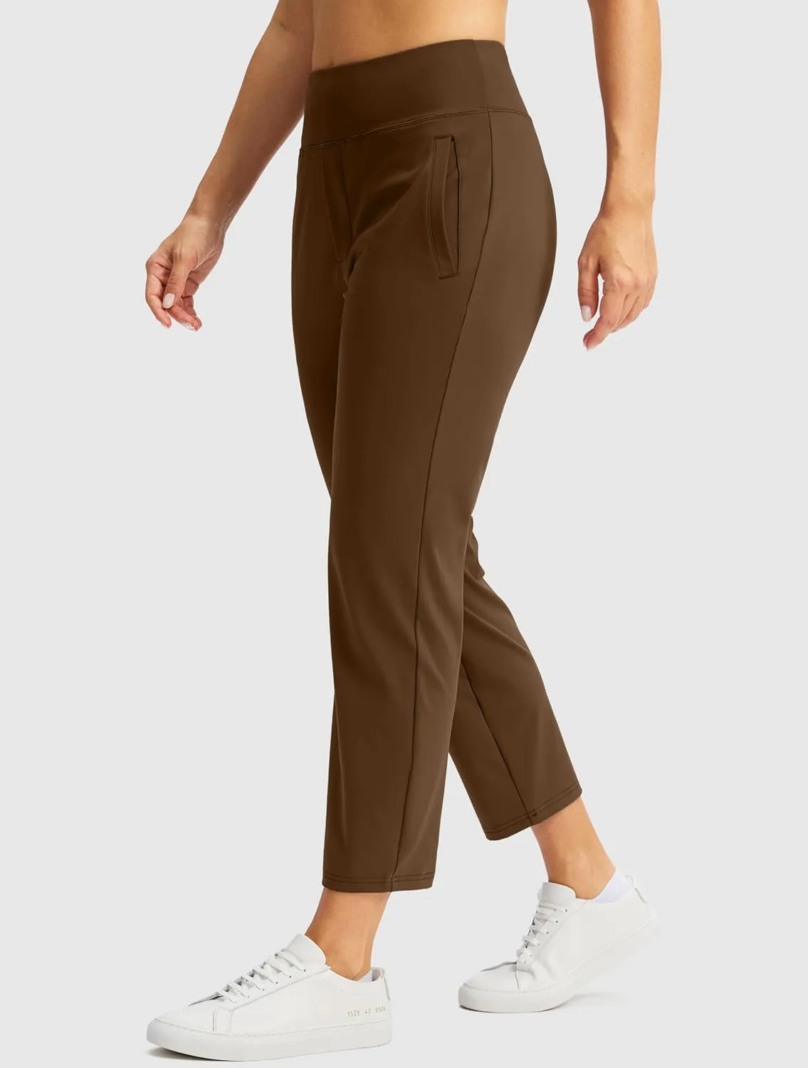 SANTINY Women's Pants with 3 Pockets 7/8 High Waisted Stretch Ankle Pants for Women Golf Casual Travel Athletic Work