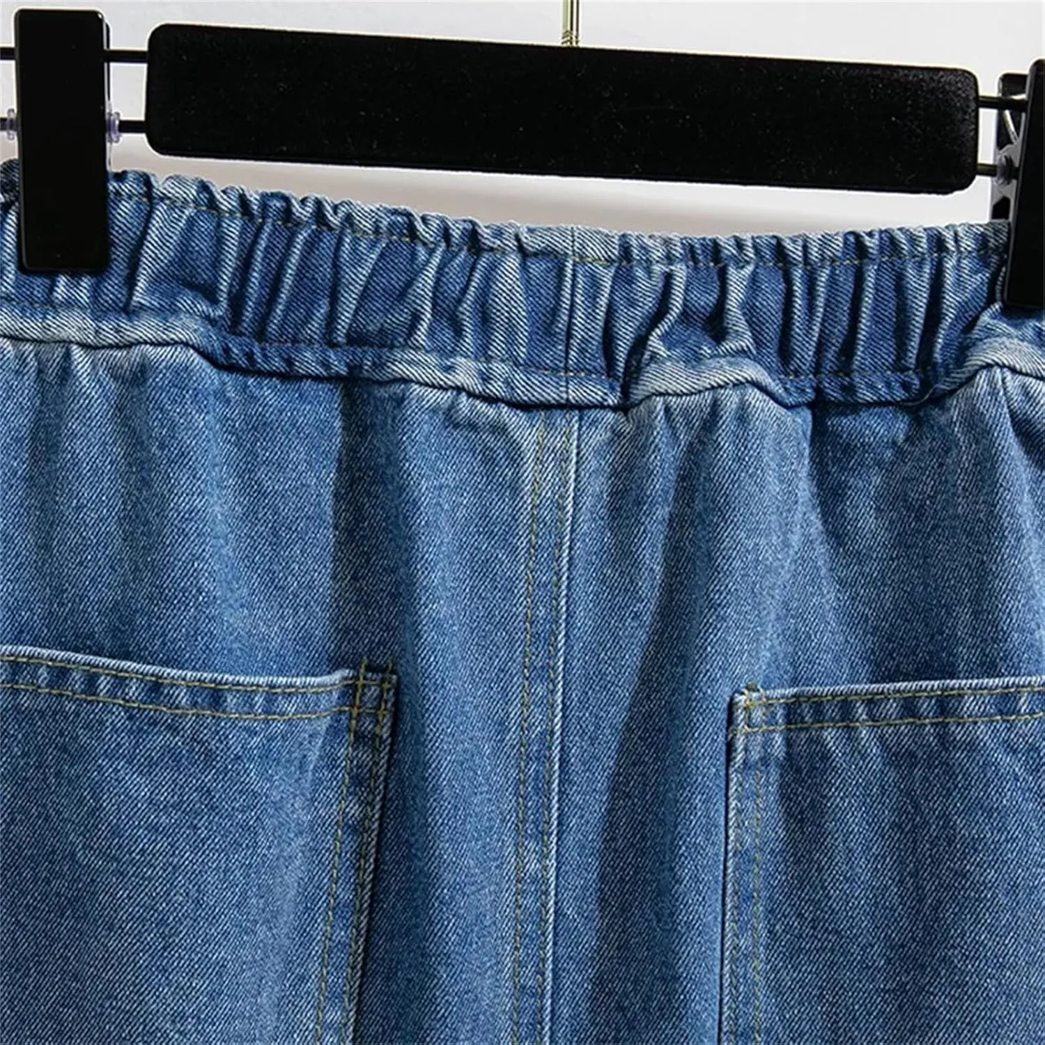 SaoBiiu Women High Waist Denim Skirt Spring Summer Casual Solid Loose A-Line Midi Skirts