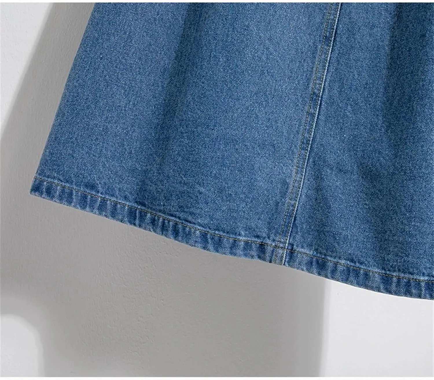 SaoBiiu Women High Waist Denim Skirt Spring Summer Casual Solid Loose A-Line Midi Skirts