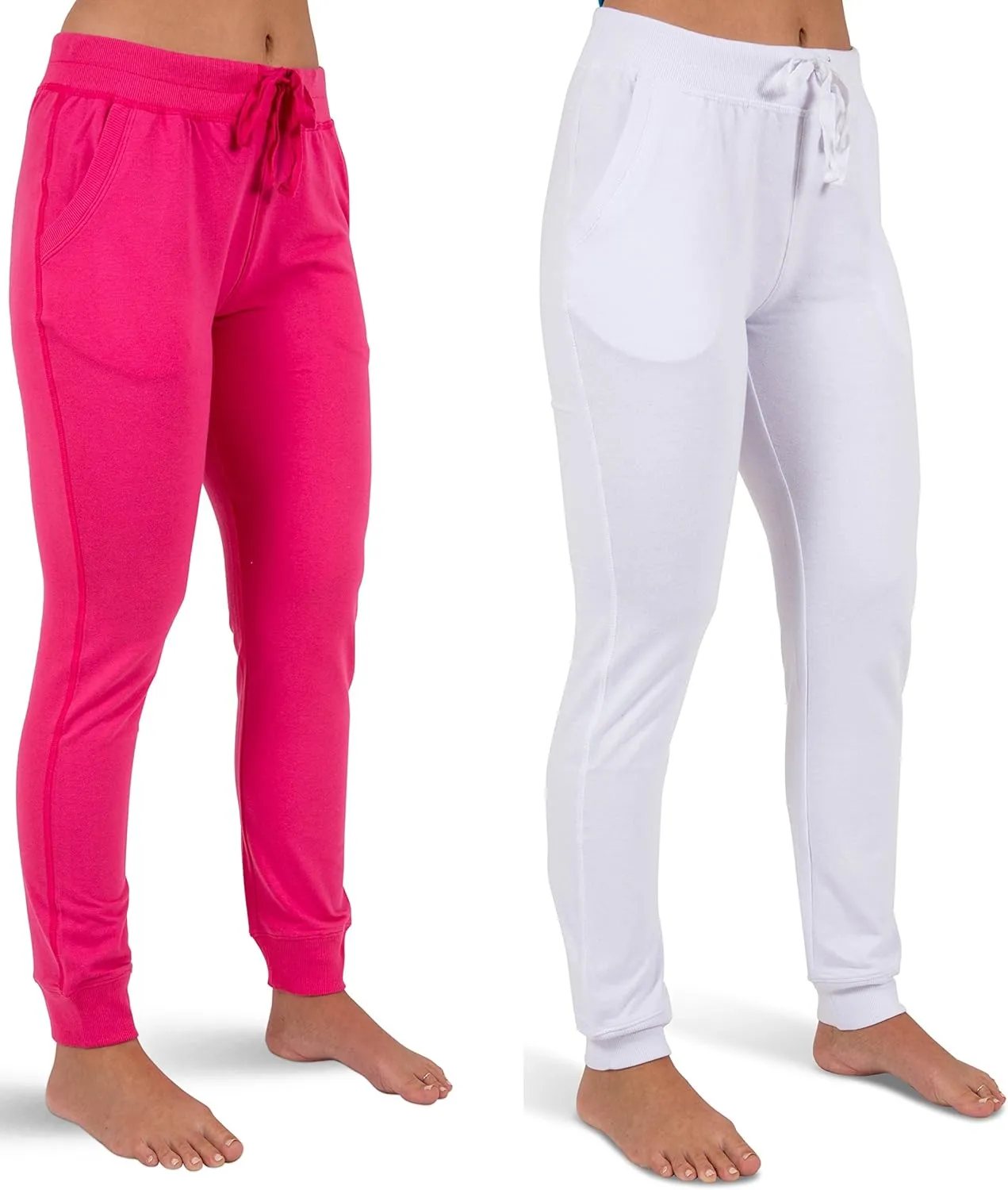 Sexy Basics Women's Drawstring Joggers | Knit Cotton Sweat Pants | Multi Packs & Colors