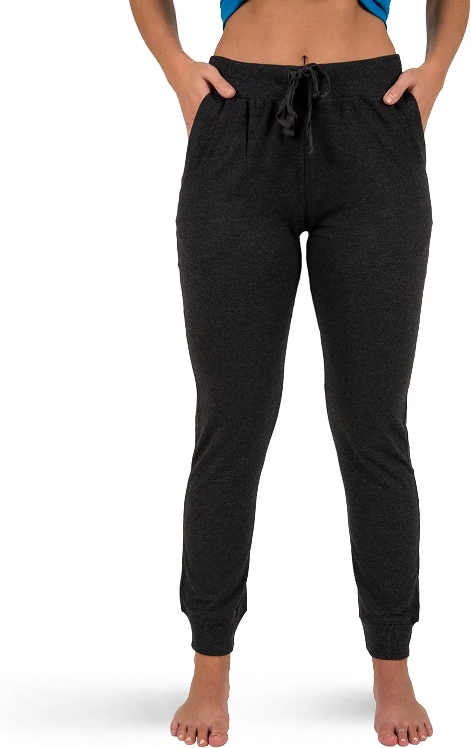 Sexy Basics Women's Drawstring Joggers | Knit Cotton Sweat Pants | Multi Packs & Colors
