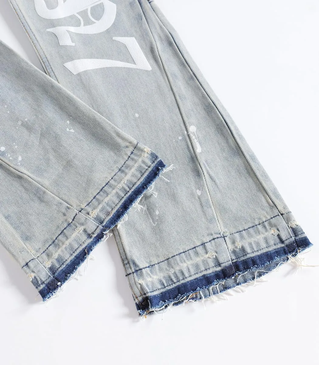 SHION7 Relaxed Bell Bottom Jeans for Men, Hip Hop Streetwear Flared Denim Pants, Men's Stylish Crafted Jean Trousers