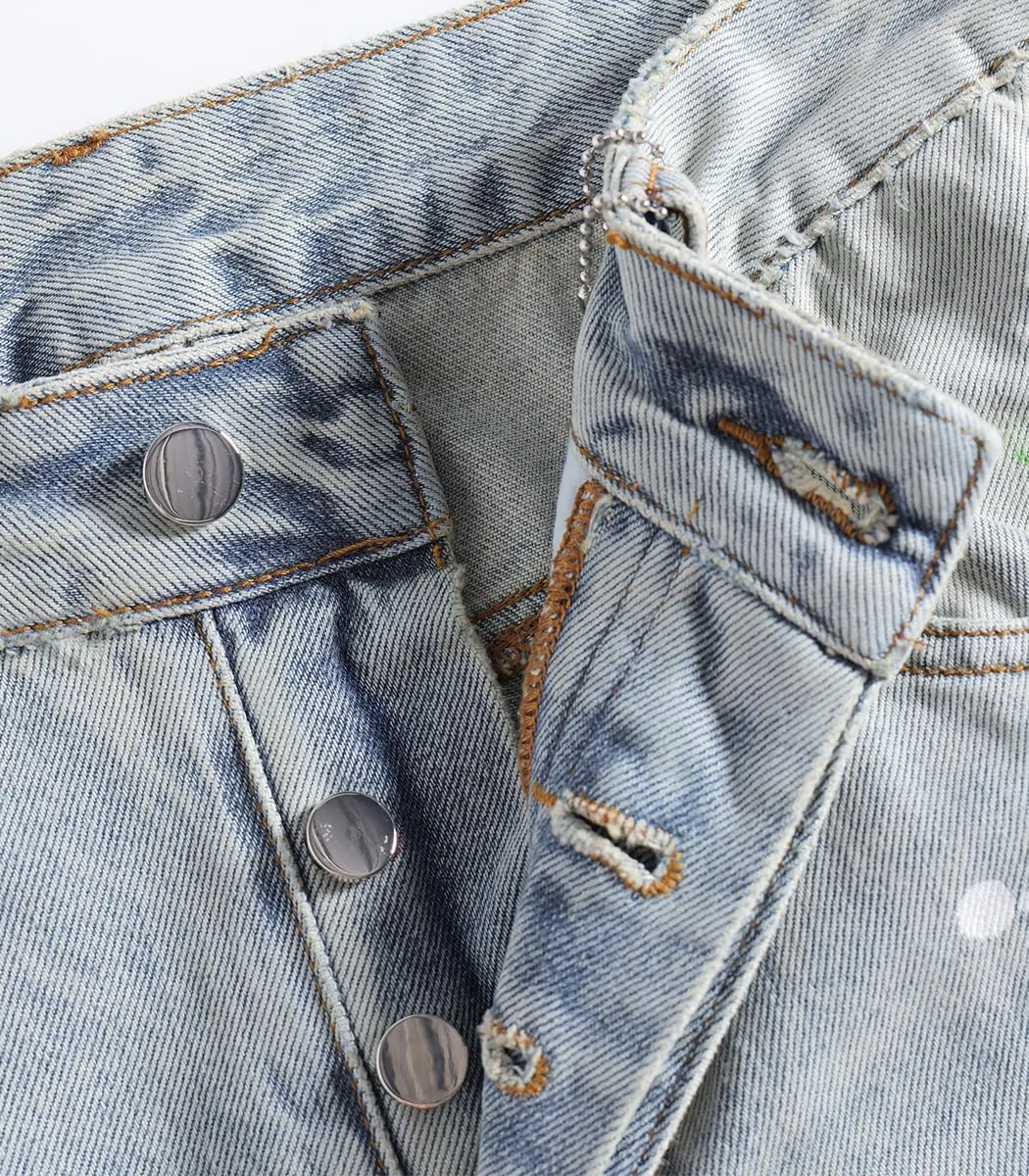 SHION7 Relaxed Bell Bottom Jeans for Men, Hip Hop Streetwear Flared Denim Pants, Men's Stylish Crafted Jean Trousers
