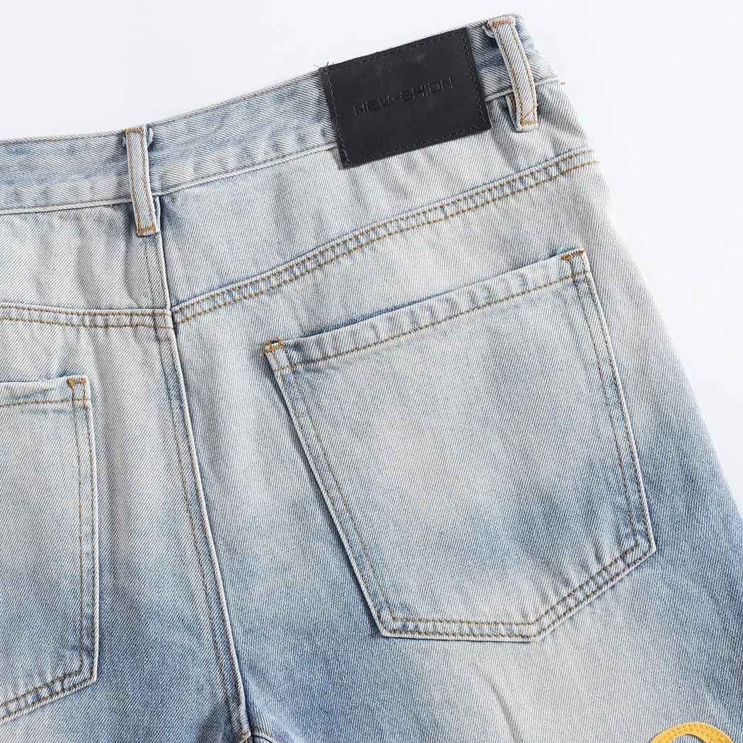 SHION7 Relaxed Bell Bottom Jeans for Men, Hip Hop Streetwear Flared Denim Pants, Men's Stylish Crafted Jean Trousers