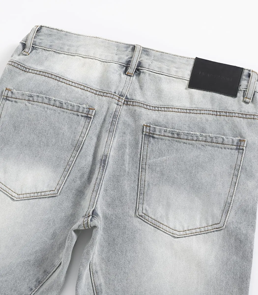 SHION7 Relaxed Bell Bottom Jeans for Men, Hip Hop Streetwear Flared Denim Pants, Men's Stylish Crafted Jean Trousers