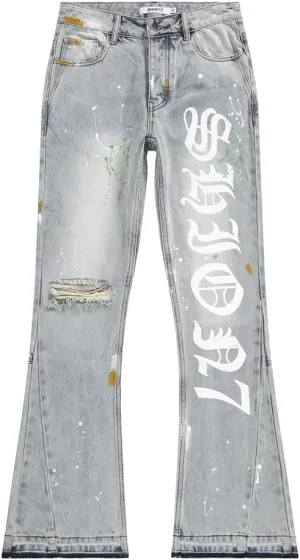 SHION7 Relaxed Bell Bottom Jeans for Men, Hip Hop Streetwear Flared Denim Pants, Men's Stylish Crafted Jean Trousers