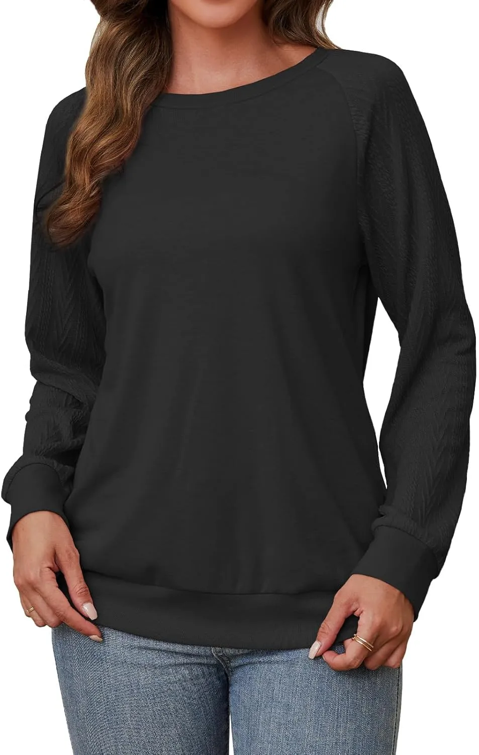 Shirts for Women Lightweight Business Casual Long Sleeve Crewneck Tops Womens Fashion 2025