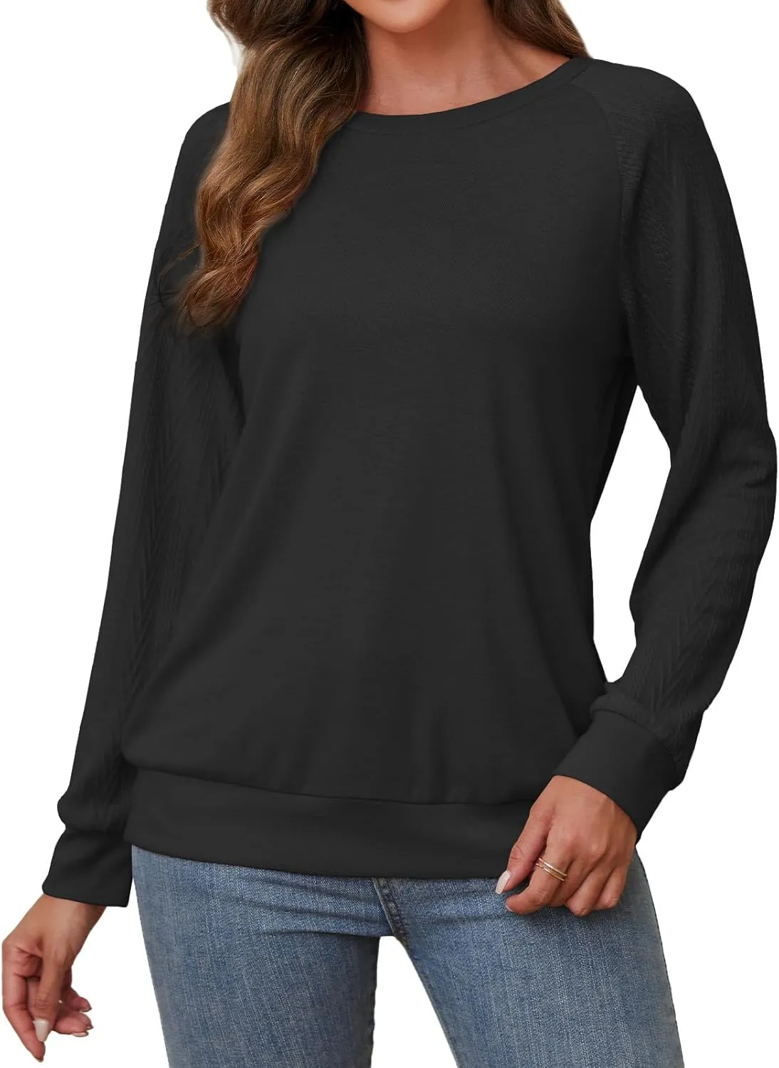 Shirts for Women Lightweight Business Casual Long Sleeve Crewneck Tops Womens Fashion 2025