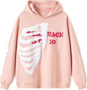 Skeleton Y2K Grunge Goth Oversized Streetwear Pullover Hoodie Unisex