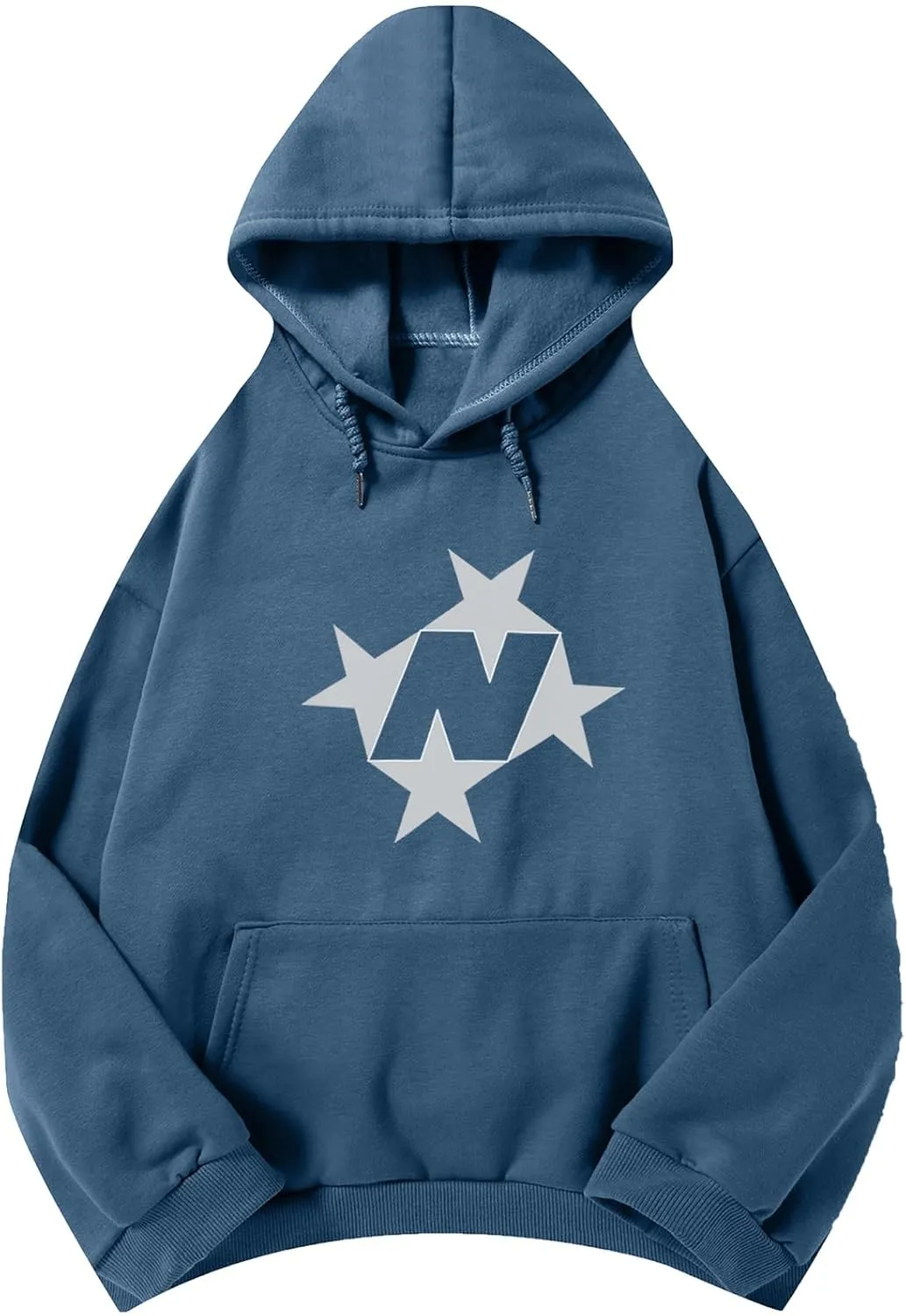 Star Graphic Hoodies For Women Vintage Aesthetic Streetwear Sweatshirt With Pockets Retro Printed Fleece Pullover