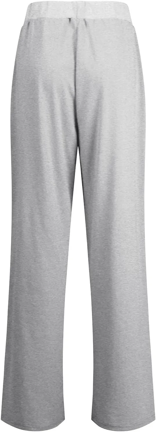 Straight Wide Leg Sweatpants for Women Baggy Drawstring Low Rise Flare Sweatpants Oversized Lounge Pants with Pocket
