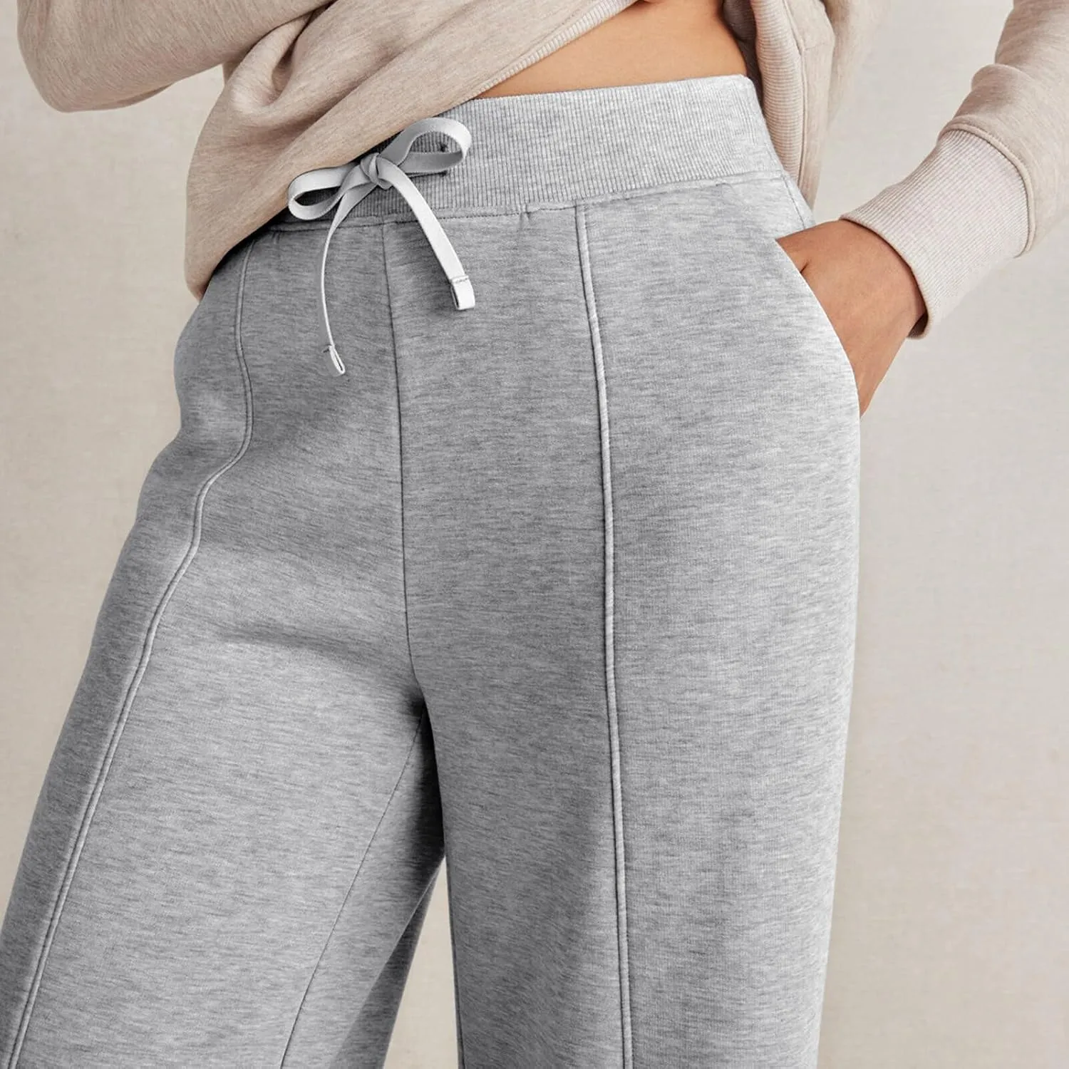 Straight Wide Leg Sweatpants for Women Baggy Drawstring Low Rise Flare Sweatpants Oversized Lounge Pants with Pocket