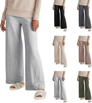 Straight Wide Leg Sweatpants for Women Baggy Drawstring Low Rise Flare Sweatpants Oversized Lounge Pants with Pocket