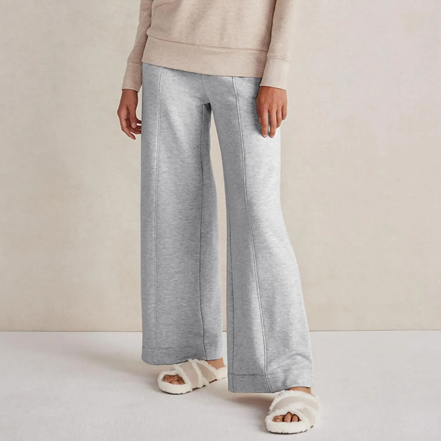 Straight Wide Leg Sweatpants for Women Baggy Drawstring Low Rise Flare Sweatpants Oversized Lounge Pants with Pocket