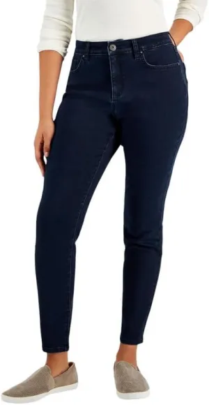 Style & Co Women's Curvy-Fit Mid-Rise Skinny Jeans (Rinse Wash New, 14)