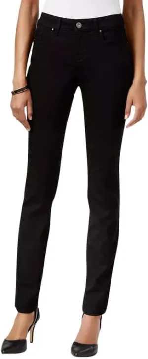 Style & Co Women's Curvy-Fit Mid-Rise Skinny Short Jeans (Black Rinse, 16S)