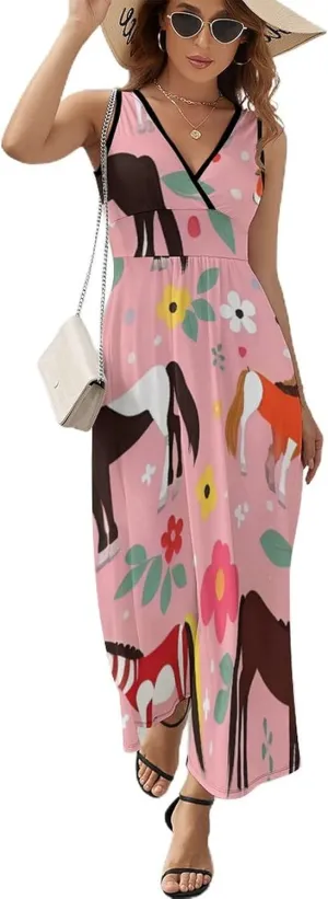 Summer 2025 Tunic Dress Sleeveless Adjustable Beach Party Long Maxi Dress