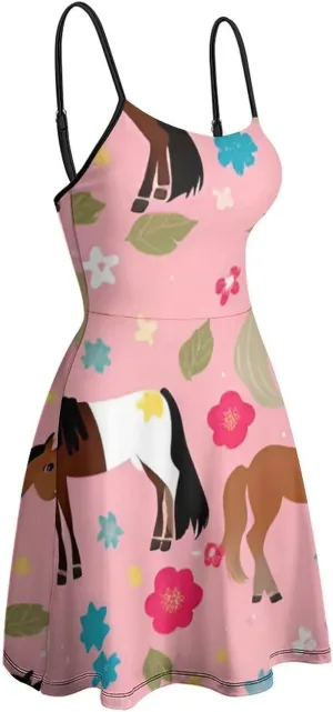 Summer Dress U-Neck Sleeveless Fitted Beach Party Maxi Dress