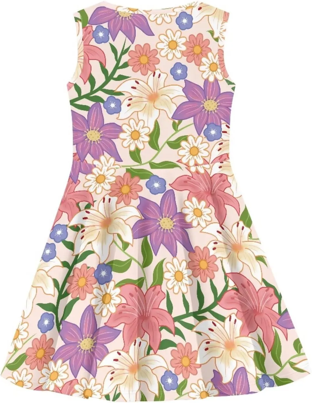 Summer Dresses Girls Elegant Sweet Midi Spring Sundresses Party Dresses Sleeveless Suitable 3-16 Years Old