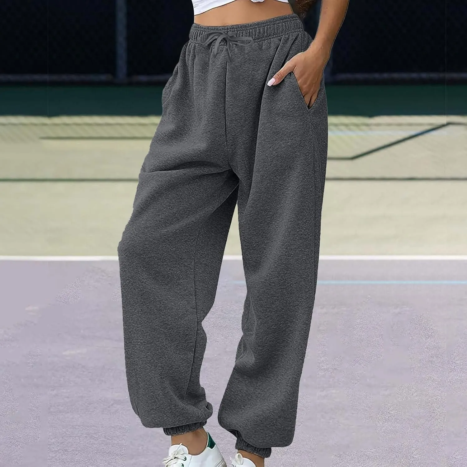 Sweatpants for Women Baggy Cinched Bottom Workout Drawstring Elastic Waist Joggers Pants Outdoor Sports Athletic Pant