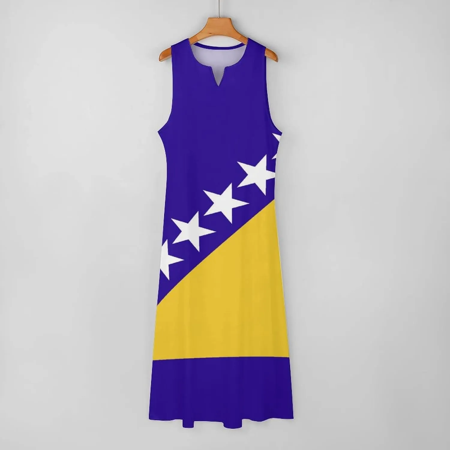 TAIZIYEAH Long Dress Elegant Casual Long Dress Bosnia and Herzegovina Flag Girls Summer Sunshine Beach Skirts for Womens L