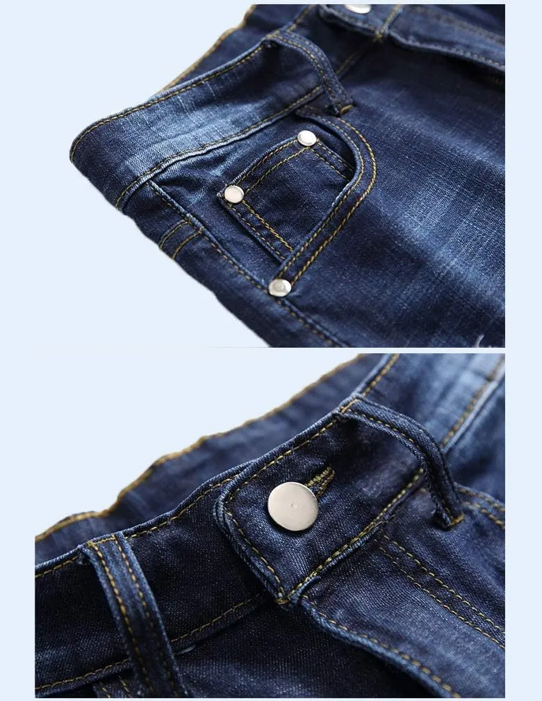 Tebreux Men's Ripped Short Jeans Distressed Classic Fit Denim Shorts Vintage Summer Pants
