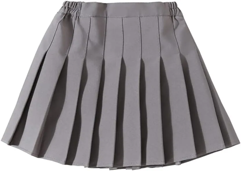 Toddler Baby Girls Pleated Skirt Elastic Waist School Uniform Mini Short Skirt