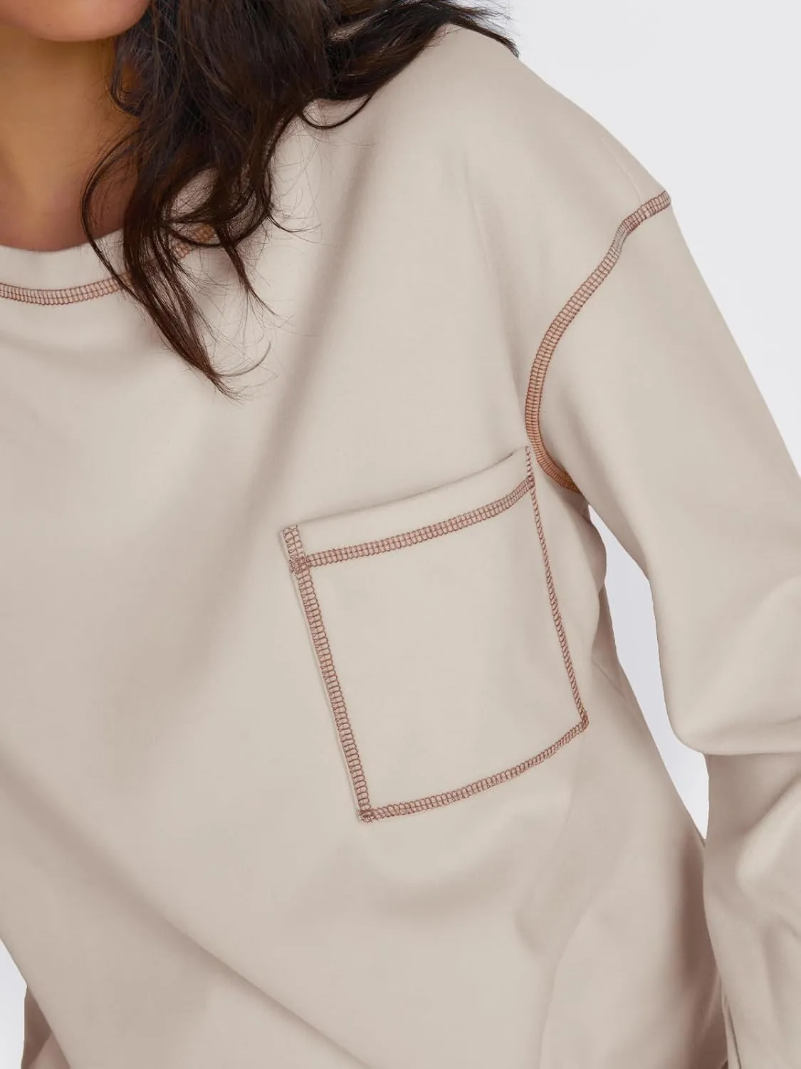 Trendy Queen Womens Crewneck Sweatshirts Long Sleeve Shirts Lightweight Sweaters Fall Tops Fashion Outfits 2025