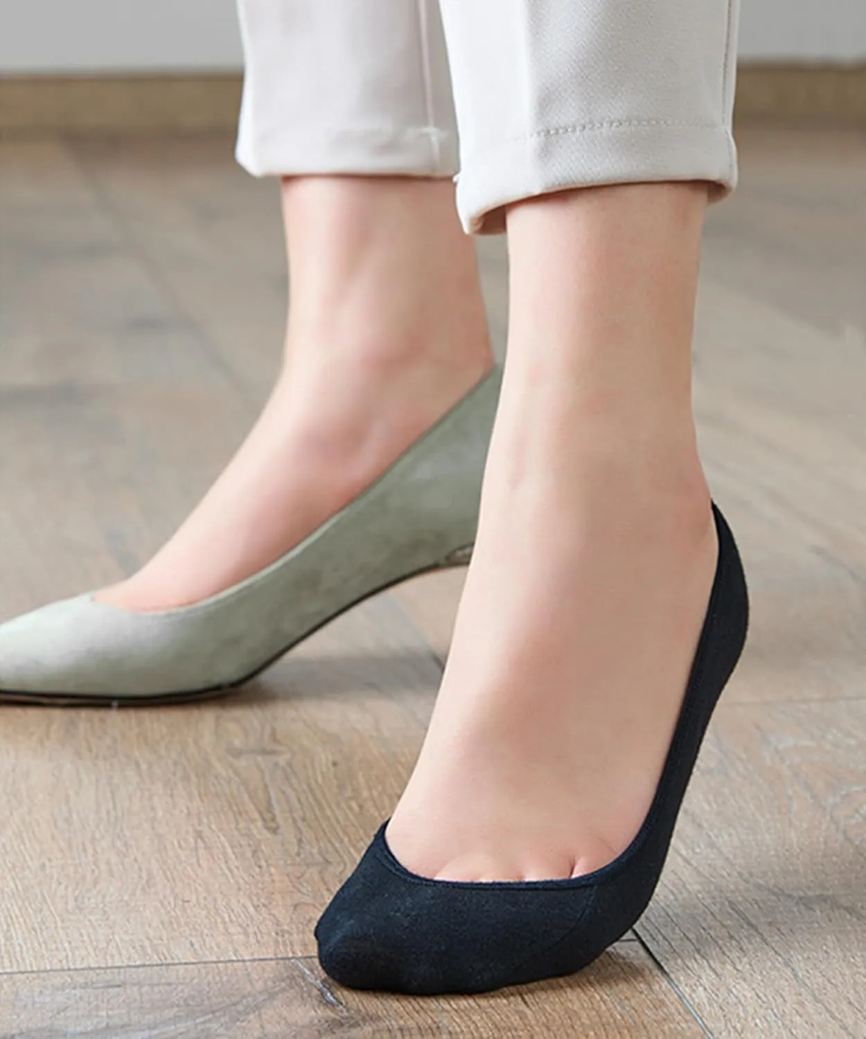 Ultra Low Cut No Show Liner Socks Women Cotton Non Slip Footies Hidden Invisible for Flats Lofers 4/6 Pairs