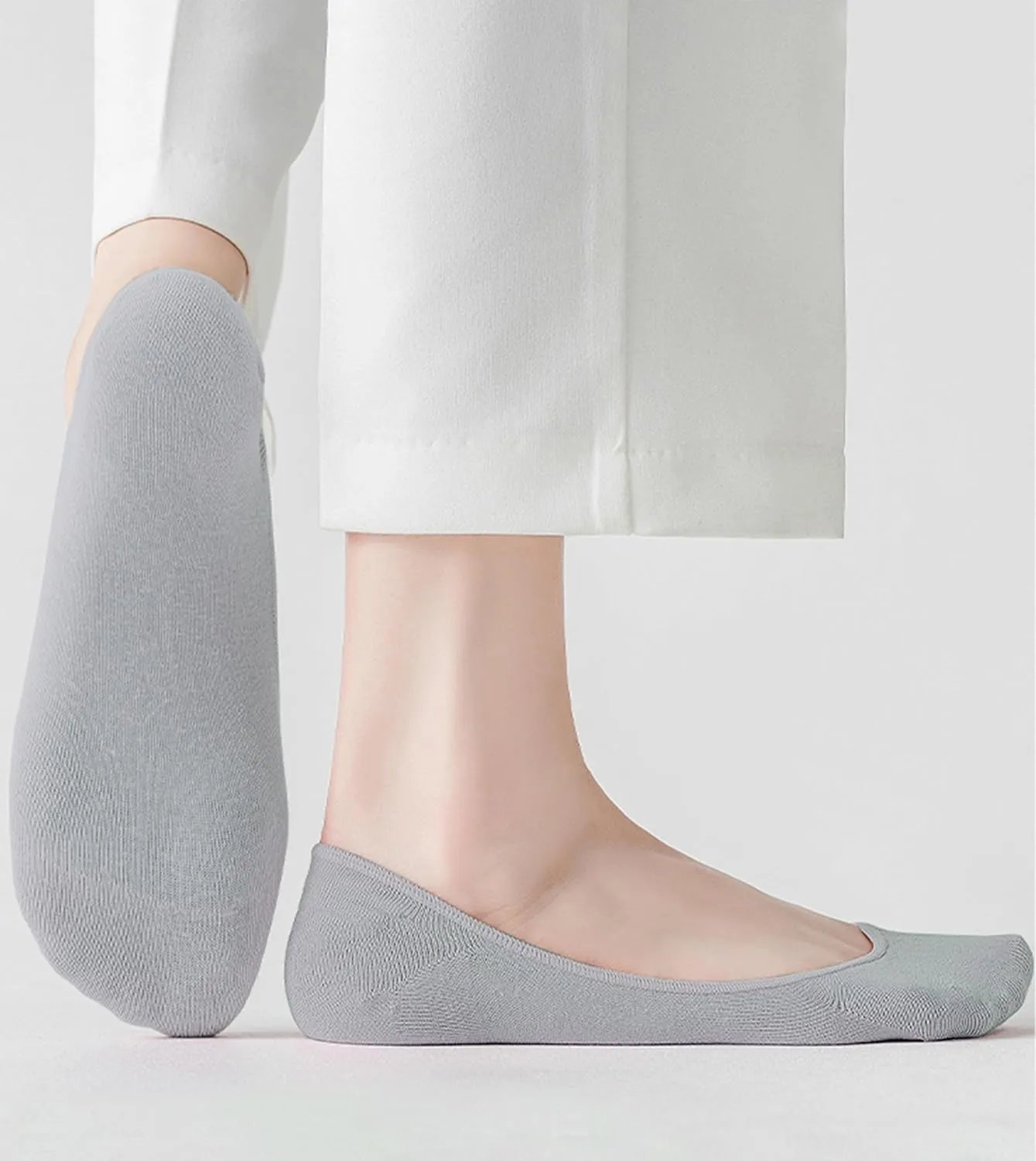 Ultra Low Cut No Show Liner Socks Women Cotton Non Slip Footies Hidden Invisible for Flats Lofers 4/6 Pairs