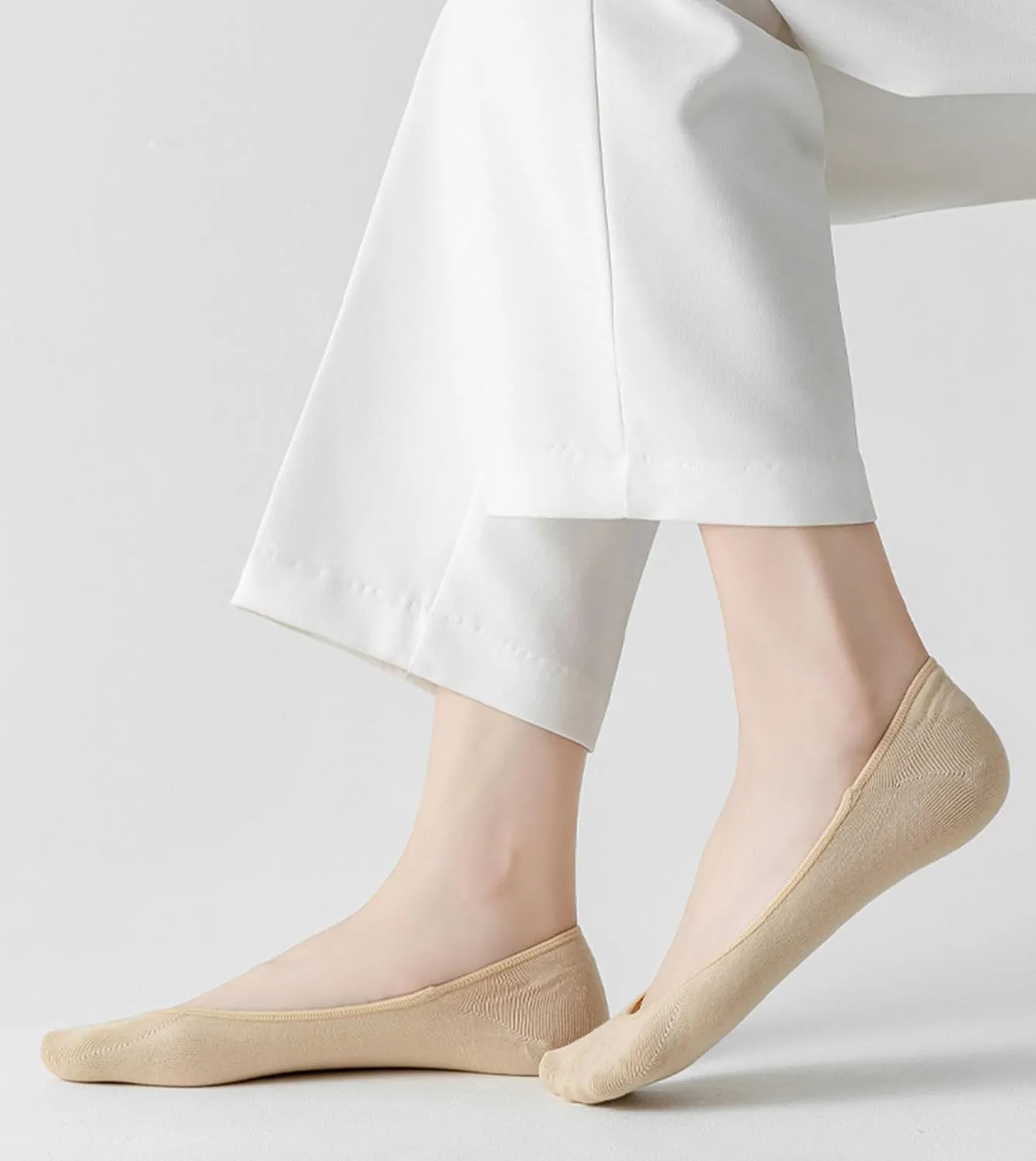 Ultra Low Cut No Show Liner Socks Women Cotton Non Slip Footies Hidden Invisible for Flats Lofers 4/6 Pairs