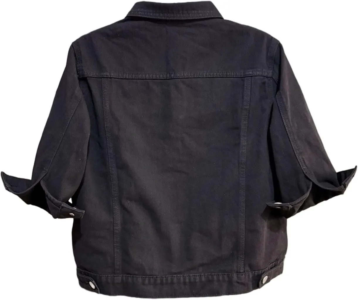 Unilexi Women's 3/4 Sleeve Colored Cropped Denim Jacket Light Wash Short Jean Jacket Trucker Coat