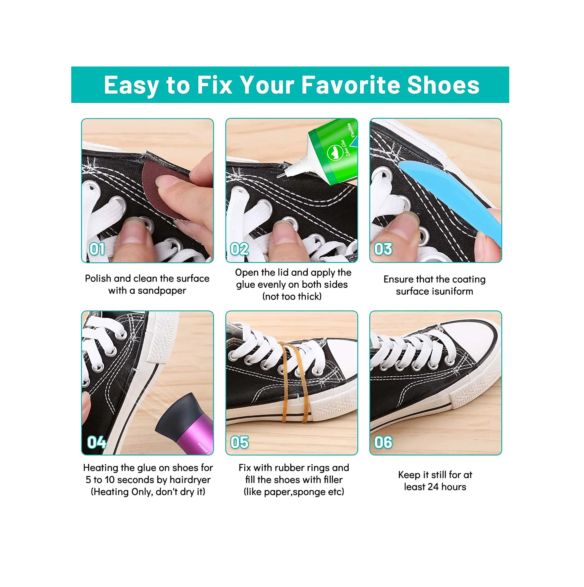 Upgrade Shoes Glue Sole Repair Adhesive, Evatage Shoe Repair Glue Boot Glue Waterproof Sole Glue for Shoes with Tools for Fixing