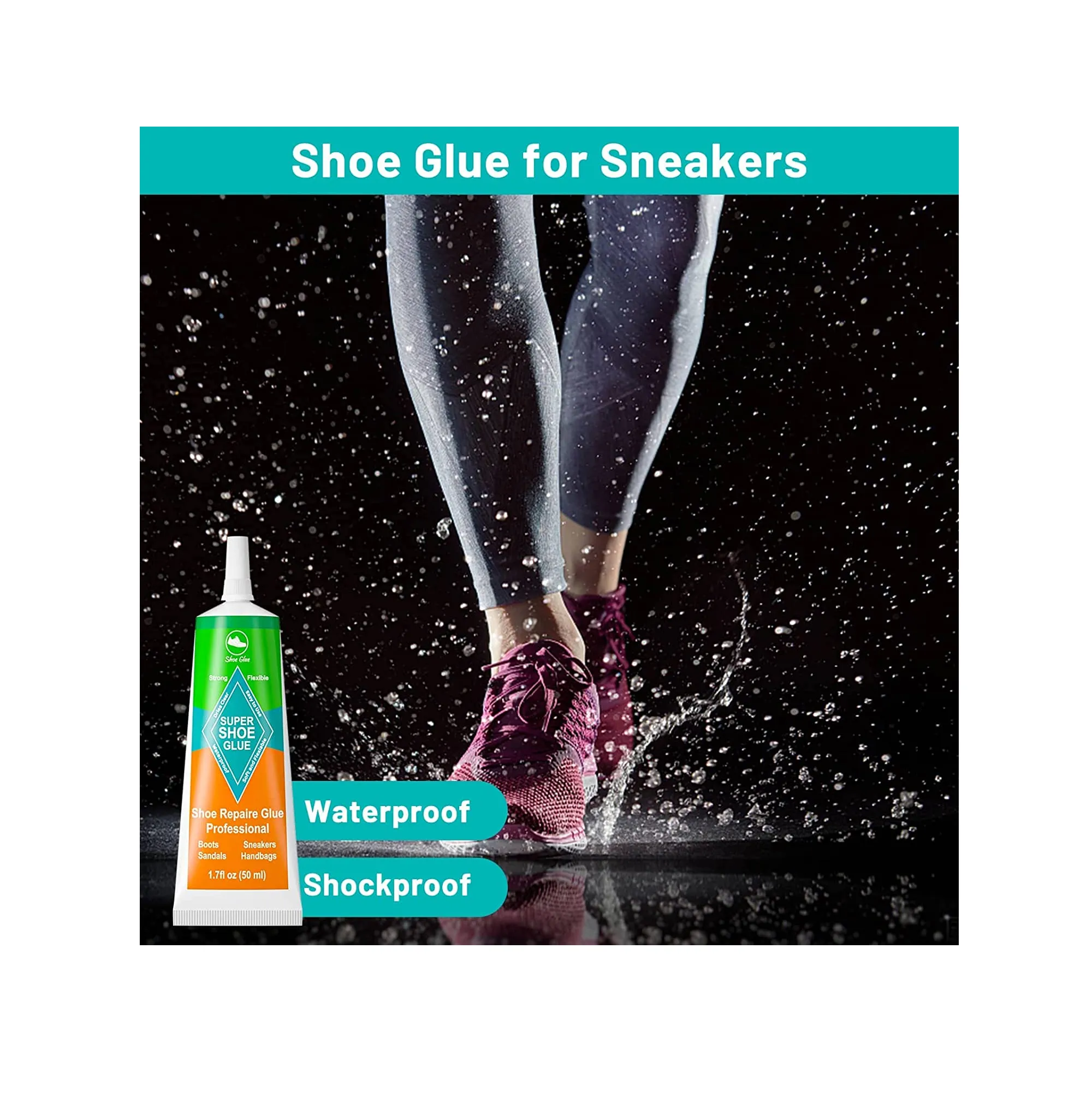 Upgrade Shoes Glue Sole Repair Adhesive, Evatage Shoe Repair Glue Boot Glue Waterproof Sole Glue for Shoes with Tools for Fixing