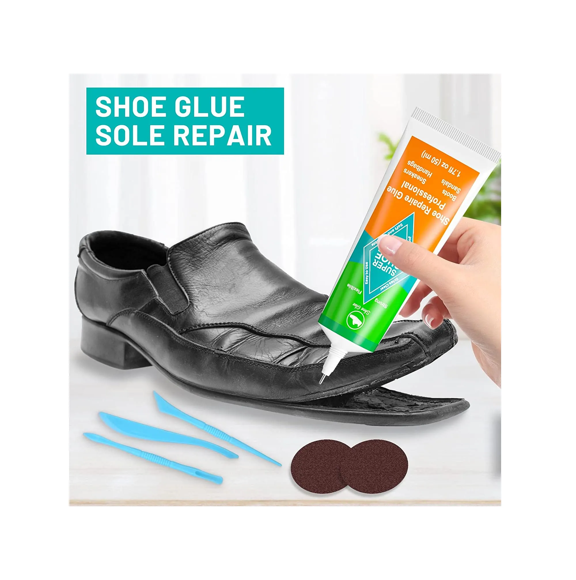 Upgrade Shoes Glue Sole Repair Adhesive, Evatage Shoe Repair Glue Boot Glue Waterproof Sole Glue for Shoes with Tools for Fixing